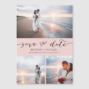 Photo manuscrite Collage rose Enregistrer la date