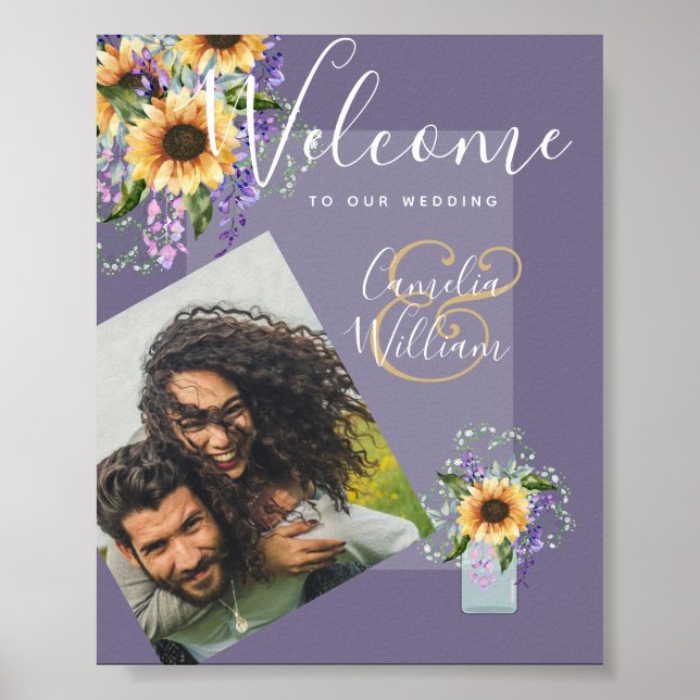 PHOTO Mariage Affiche de bienvenue Sunflowers Wist (Devant)