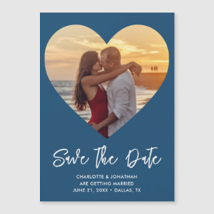 Photo Mariage Bleu Enregistrer La Date Carte Magné