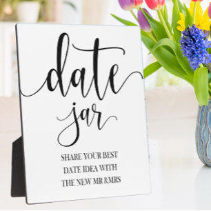 Photo Mariage de pot de date Plaque de table avec Easel