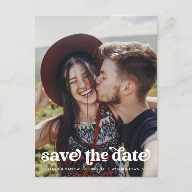 Photo Mariage élégant Enregistrer La Date Carte Po (Devant)