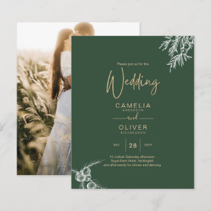PHOTO Mariage Inviter Juniper Green Modern Budget