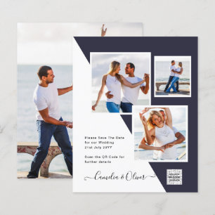 PHOTO Mariage Inviter QR Code Enregistrer Date BLU