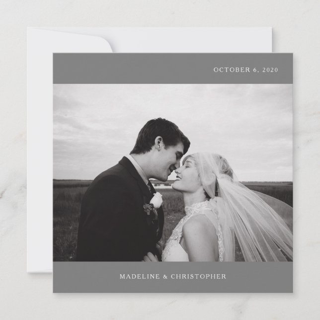 PHOTO MARIAGE MERCI | Moderne minimaliste (Devant)