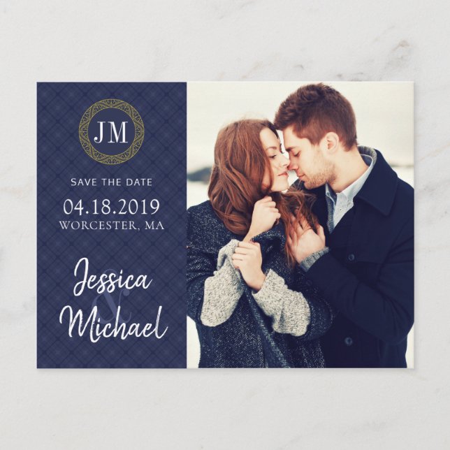 Photo Marine et Gold Enregistrer la date Modèle pe (Devant)