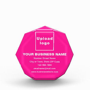Photo Marque commerciale en forme d'octogone rose Bloc p