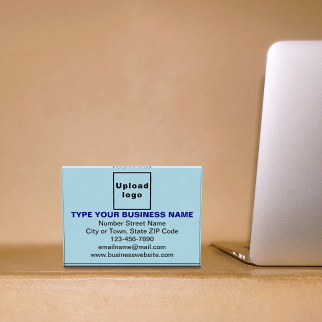 Photo Marque d'affaires sur le rectangle bleu clair Bloc (Créateur téléchargé)