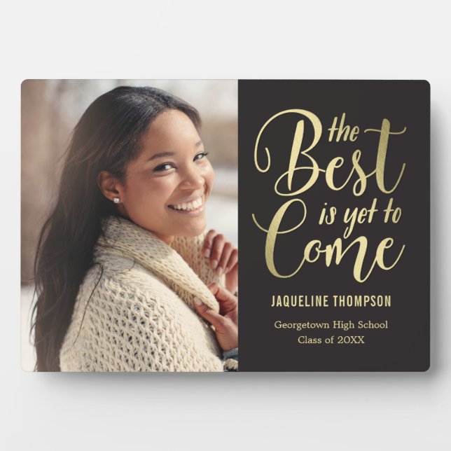 Photo Meilleur Futur ÉDITABLE Plaque de graduation COULE (Devant)