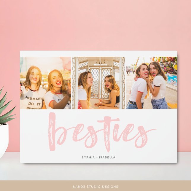 Photo Meilleures Amies Collage de Photos Plaque (Customize with names and photos.)