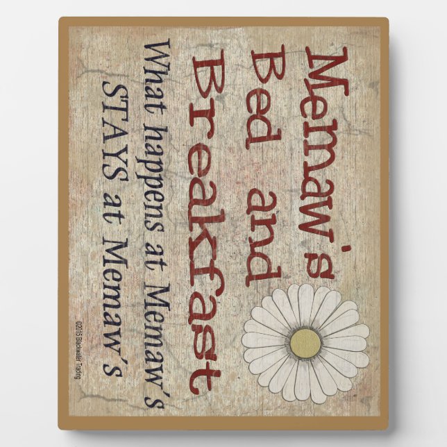 Photo Memaw's Bed and Breakfast Ce qui se passe à Plaque (Devant)