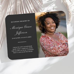 Photo Memorial Magnet Funérailles gris charbon