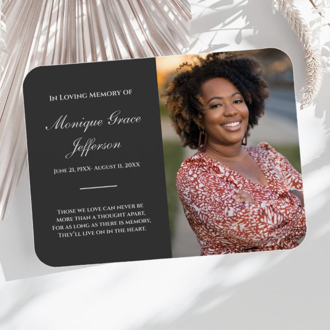Photo Memorial Magnet Funérailles gris charbon (Photo Memorial Magnet)