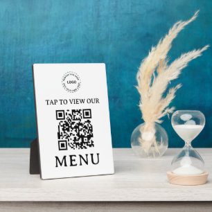Photo Menu QR Code Restaurant Plaque 5" x 7"