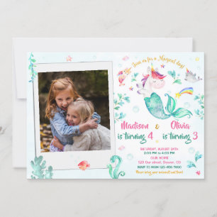 Photo mermicorn invitation anniversaire pour deux