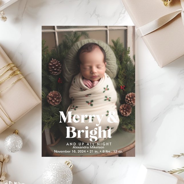 Photo Merry et Bright Faire-part de naissance (Créateur téléchargé)