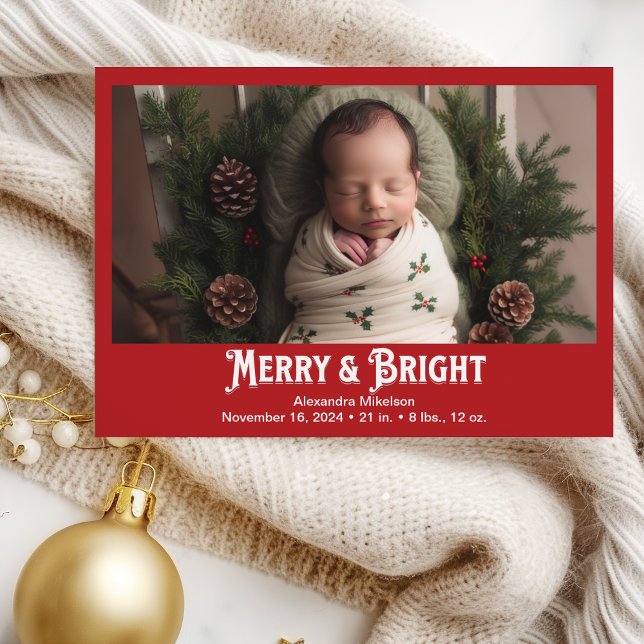 Photo Merry et Bright Faire-part de naissance (Créateur téléchargé)