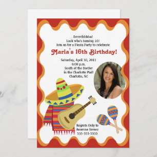 PHOTO MEXICAINE FIESTA INVITATIONS D'ANNIVERSAIRE