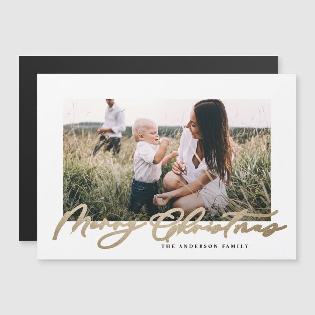 Photo minimale moderne Noël élégant script (Devant / Derrière)