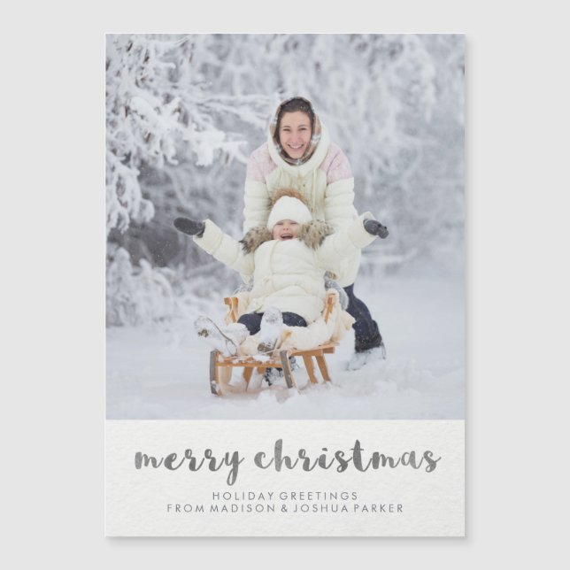 Photo minimaliste argentée de Joyeux Noël (Devant)