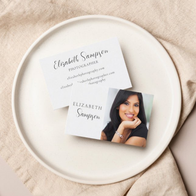 Photo minimaliste Carte de visite noir et blanc (Créateur téléchargé)