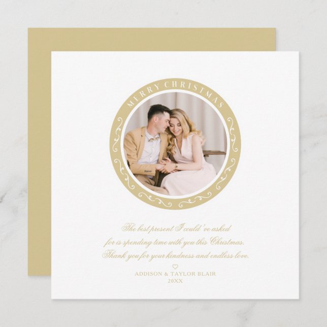 Photo minimaliste de Noël classique ornementale (Devant / Derrière)