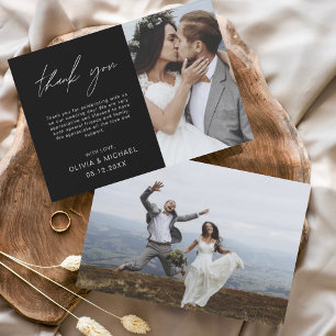 Photo minimaliste en Merci noir blanc Mariage
