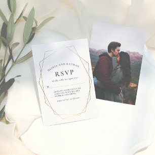 Photo minimaliste Mariage géométrique or RSVP