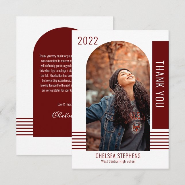 Photo minimaliste simple Merci de graduation 2022 (Devant / Derrière)
