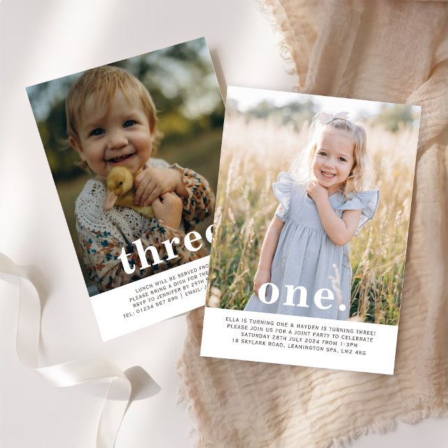 Photo mixte à deux côtés Anniversaire - Invitation (Créateur téléchargé)