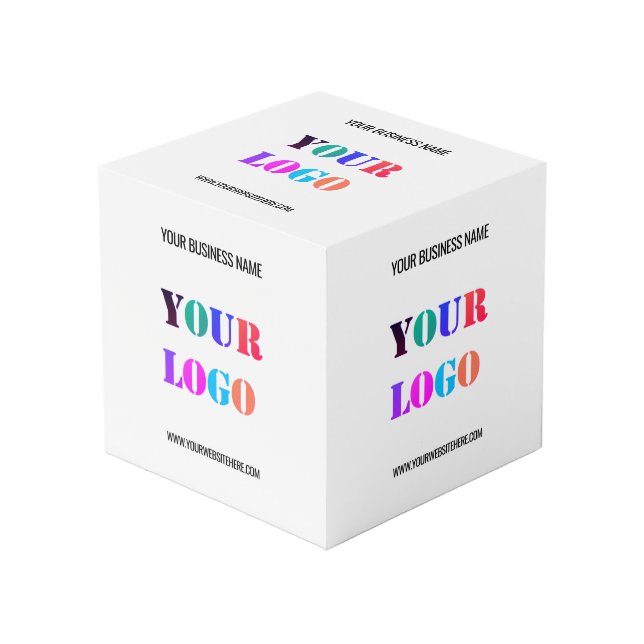 Photo Modèle de cube promotionnel avec texte de logo d'e (Angle devant)