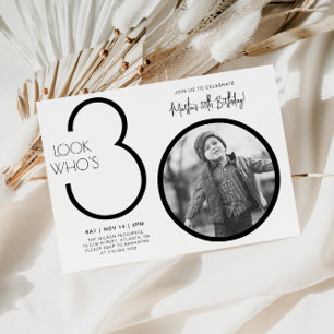 Photo moderne 30e anniversaire Invitation