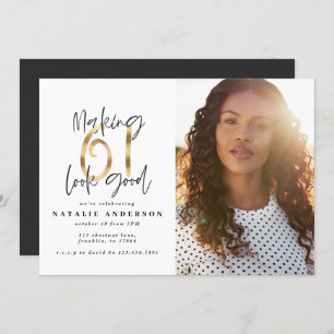 Photo moderne 61e anniversaire noir et or