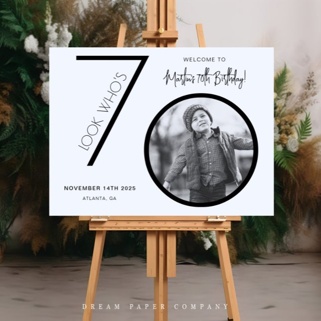 Photo moderne Affiche de bienvenue de 70e annivers (Créateur téléchargé)