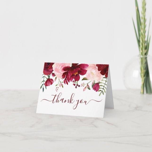 Photo Moderne Aquarelle Baby shower Floral Merci Y (Devant)