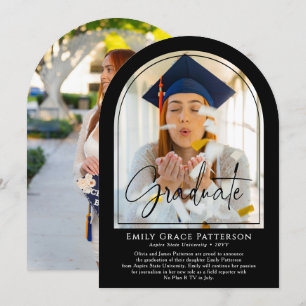 Photo Moderne Arch Script Graduation Faire-part