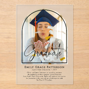Photo Moderne Arch Script Graduation Faire-part