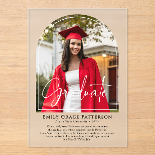 Photo Moderne Arch Script Graduation Faire-part