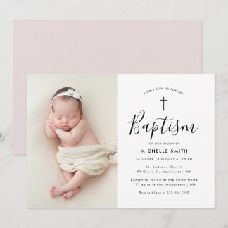 photo moderne baptême invitation