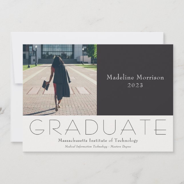 Photo moderne Black Graduate 2023 Faire-part (Devant)