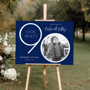 Photo moderne bleu marine Affiche de bienvenue d'a