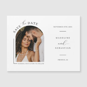 Photo moderne Boho Arch Enregistrer la date Carte 