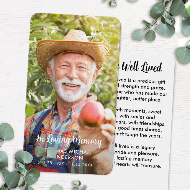 Photo moderne Carte de prière commémorative simple (Créateur téléchargé)