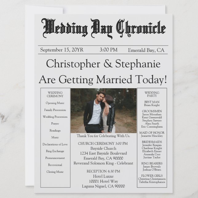 Photo moderne chic modifiable QR Code Code Wedding (Devant)