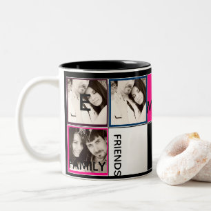 Photo moderne Collage de Mug Monogramme rose noir