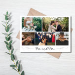 Photo moderne Collage Mariage Merci<br><div class="desc">Un mariage de collage photo moderne carte de remerciements dans un script "Mr and Mrs.". Ajoutez cinq de vos photos préférées de mariage à l'avant de la carte - puis une de plus et votre message de remerciement à l'arrière. Une belle façon de partager vos photos de mariage et de...</div>