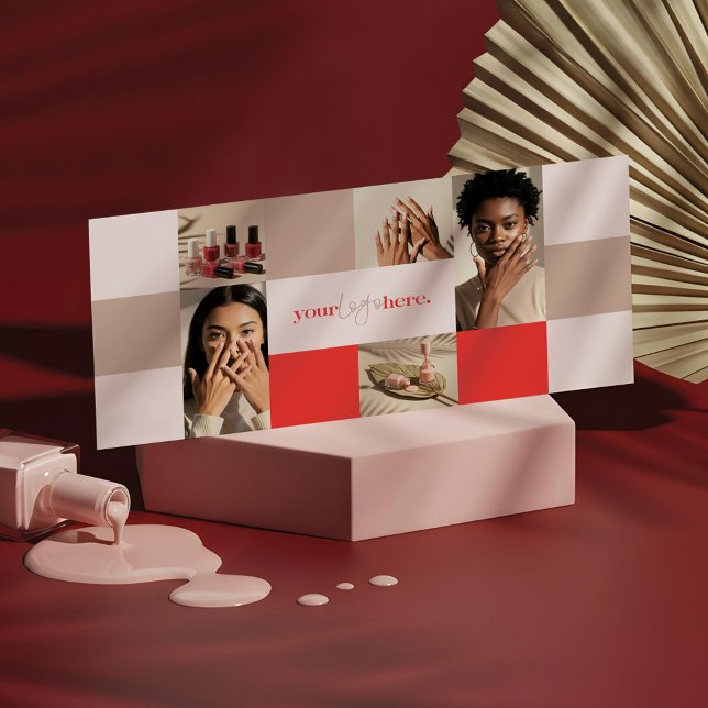 Photo moderne Collage ongle Salon Bon cadeau (Modern Photo Collage Nail Salon Gift Voucher (Front))