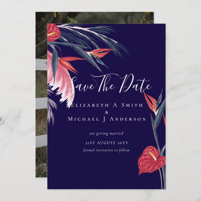 PHOTO moderne Dates de sauvegarde Pampas Grass Tro (Devant / Derrière)