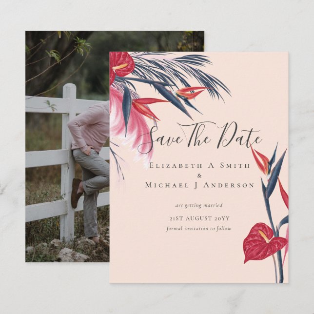 PHOTO moderne Dates de sauvegarde Pampas Grass Tro (Devant / Derrière)