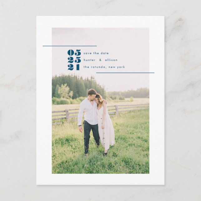 Photo moderne Enregistrer la carte postale Date (Devant)