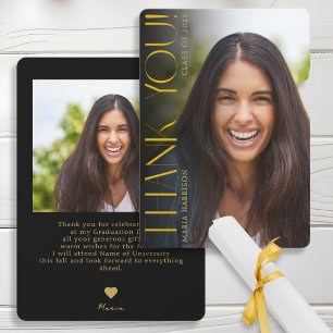 Photo Moderne Graduation Carte de remerciements no